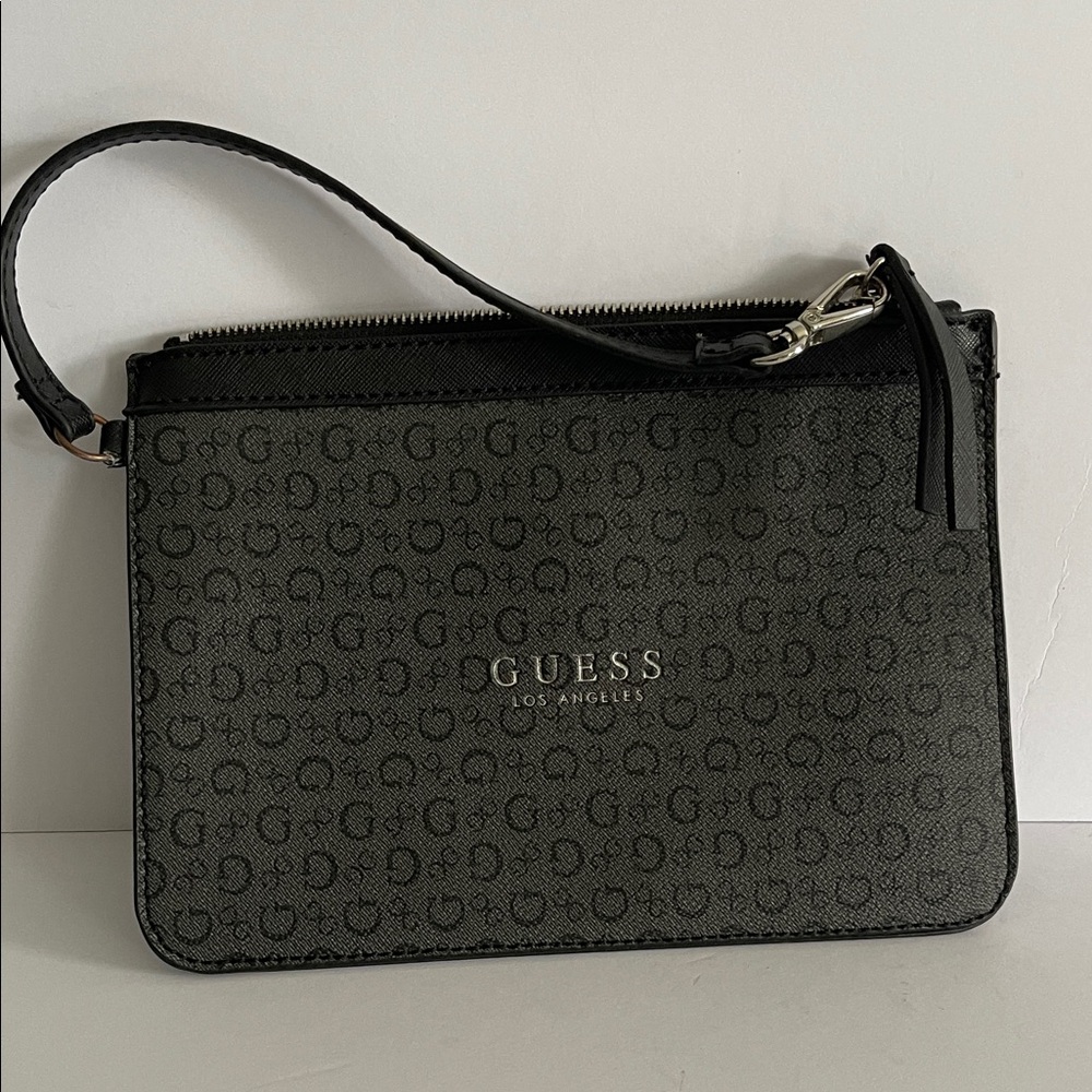 GUESS Black Patterned Wristlet